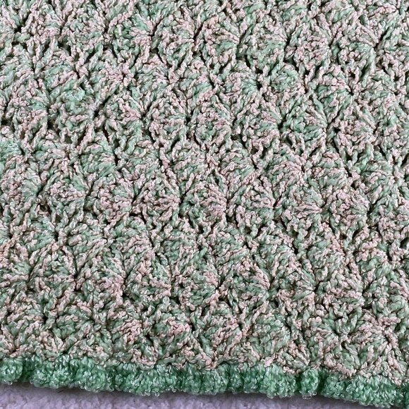 Handmade Crochet Throw Baby Blanket 35x32‎ Afghan Greens Baby Room Neutral - Picture 6 of 8